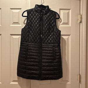 Talbots Long Black Primaloft-Filled Puffer Vest